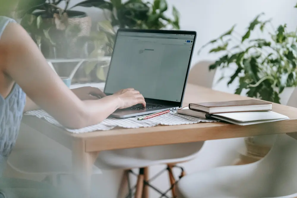 woman working on computer